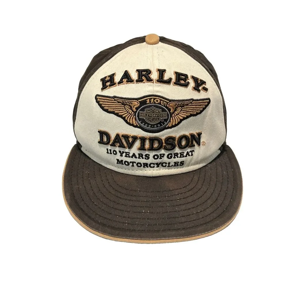 Harley Davidson Vintage Look New ERA 110 Years Of Great Motorcycles  Hat 7 1/4